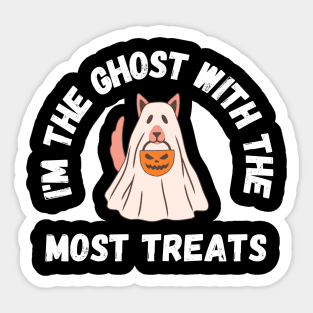 I'm the ghost with the most treats! Halloween Sticker